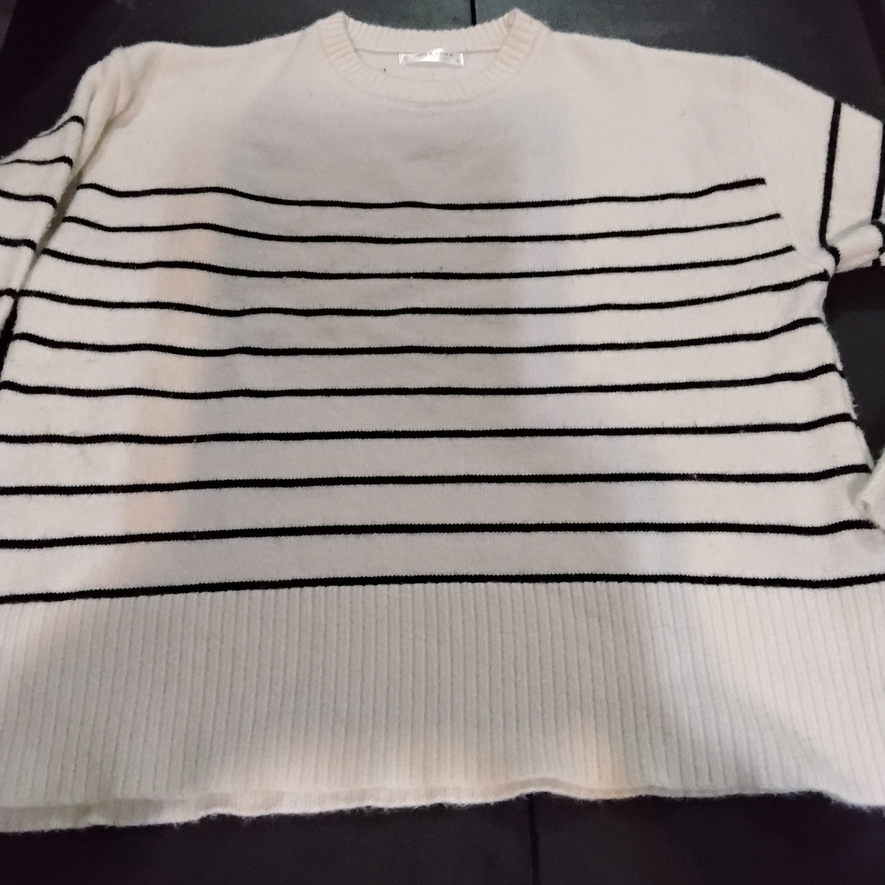 Jon&Anna Striped Cream and Black Sweater